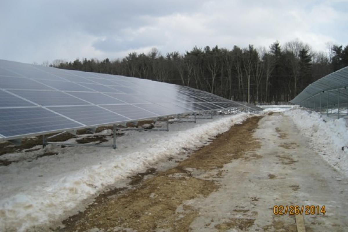 Solar facility in winter